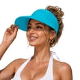 thumbnail image 4 of HuangHuanChen UV Protection Wide Brim Visor Sun Hats for Women Cooling Lightweight Empty Top Cap Breathable Outdoors Summer Sun Hats for Men Beach Golf Running Travel Daily Green One Size, 4 of 4