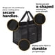 thumbnail image 5 of Homemell Bolsas de comestibles reutilizables y resistentes, bolsa grande plegable con capacidad para 100 libras, material premium extrafuerte (negro, paquete de 6), 5 of 5