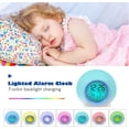 thumbnail image 1 of 7 Colors Alarm Clock Night Light Table Lamp Indoor Temperature Display For Parent Student(screen Edge: Light Blue), 1 of 4