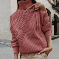 thumbnail image 2 of Gibobby SuéTer Para Mujeres Para Frío Moda mujer cuello manga larga fuera del hombro Colorblock suéter de punto Top(Rojo,XG), 2 of 4