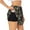 Black, variant on Cigar Pattern Women's Running Shorts with Liner 2 Pockets Elastic Workout Athletic Gym Yoga Shorts-Medium