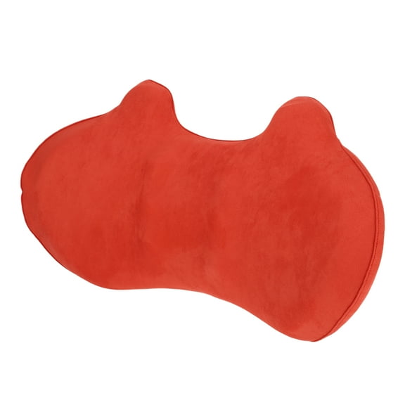 Unique Bargains Car Seat Lumbar Massage Lumbar Cushion Memory Foam Support Ergonomic Design 29x50x10cm Suede Orange 1 Pc