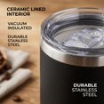 thumbnail image 2 of The Clean Hydration Company Insulated Travel Coffee Mug - 12oz Vacuum Insulated Stainless Steel Travel Mug with Ceramic Lining & Lid, BPA-Free (Black), 2 of 7