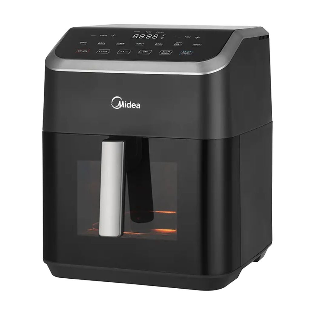 Midea HeatXpress™ Air Fryer, 7.8 Qt, See-Thru Window, 8-In-1 Oven, Digital Controls, Black