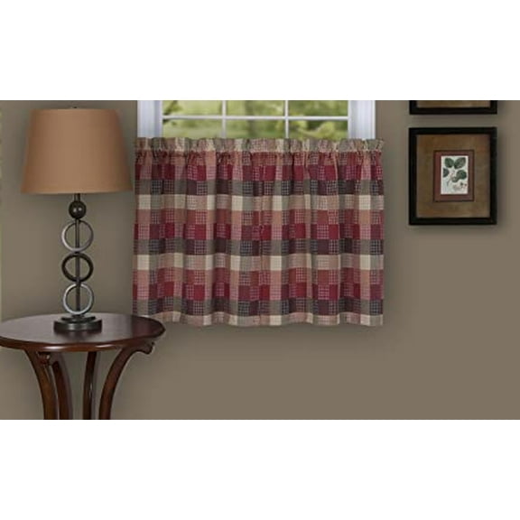 Colorado - Window Curtain Tier Pair - 57x24 Burgundy