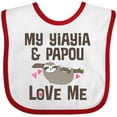 thumbnail image 3 of Inktastic Yia Yia and Papou Love Me Sloth Boys or Girls Baby Bib, 3 of 4