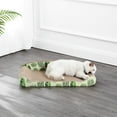 thumbnail image 2 of THE LICKER STORE Montego 27.5" Coastal Patterned Cardboard Lounge Bed Cat Scratcher with Catnip, Mint/Green, CSR1004B, 2 of 9