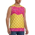 thumbnail image 2 of Fotbe Men's Red Ice Cream Print Men's Sleeveless Muscle Tank Tops Casual T-Shirts for Gym Workout Beach-X-Large, 2 of 8