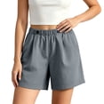 thumbnail image 6 of DailyTrove Women Drawstring Elastic Waist Relaxed Casual Shorts Side Pocket Breathable Summer Walking Pants, 6 of 6