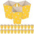 thumbnail image 1 of EeaseCA NUOLUX 50pcs Popcorn Boxes Yellow Design Trio Miniature Scalloped Cardboard Party Candy Container Treat Cartons (Gold), 1 of 7