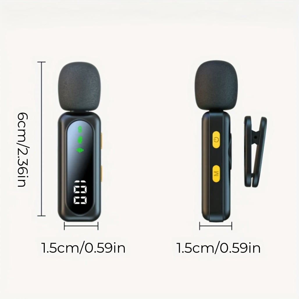 Wireless Lavalier Microphone with Digital Display, DSP Noise Reduction, Magnetic Clip - 2.4G/4G/5G for Streaming Podcast Live Sound, Compatible with Smartphones Tablets Laptops