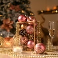 thumbnail image 3 of Valery Madelyn 24ct 2.36" Christmas Ball Ornaments, Pink Gold Shatterproof Ornaments for Christmas Tree Decor, 3 of 6
