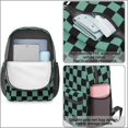 thumbnail image 4 of Blue and Black Checkered Pattern 17" School Backpacks for Teens,Waterproof Oxford Fabric,S-Shape Padded Straps for School,Travel,Hiking,Camping, 4 of 6