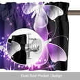 thumbnail image 6 of Purple Butterfly Valance Curtain for Windows Gradients Fantasy Shiny Rod Pocket Curtain Valances Short Window Treatments Panels for Kitchen Bathroom Laundry Room Basement 60 x 18 Inch, 6 of 9