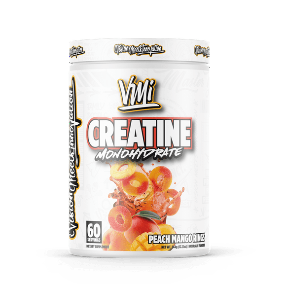 VMI Sports Creatine Monohydrate Powder Muscle Mass – Strength – Size – Power | 5 Grams per Serving (60 Servings, Peach Mango Rings)