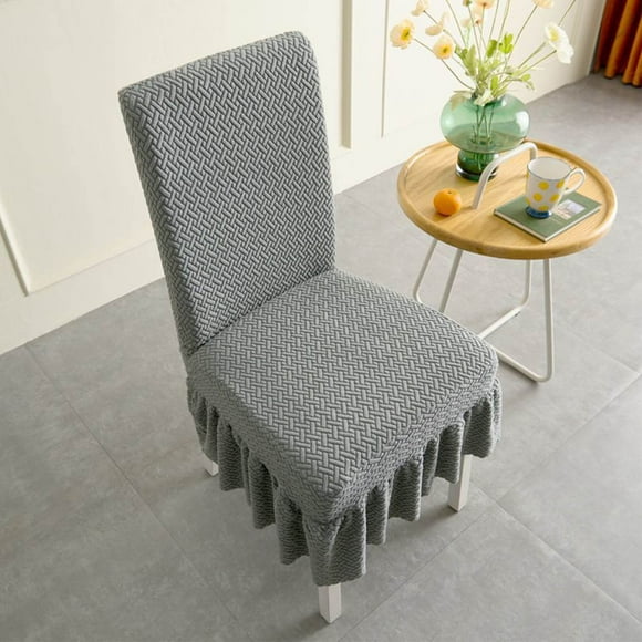 Boovnll Housses de Chaise, Jupe Courte Housse de Chaise Domestique Dossier Intégré Housse de Chaise Universelle Housse de Tabouret Housse de Siège Élastique Housse de Chaise de Table, Housses de Chaise pour Chaises de Salle à Manger, Housse de Chaise