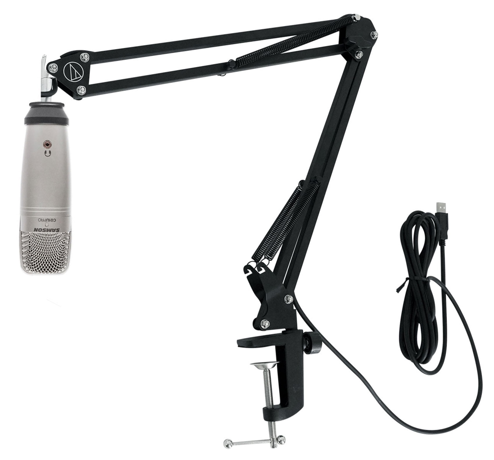 Samson C01U Pro USB Microphone Recording Streaming Mic+Audio Technica ...