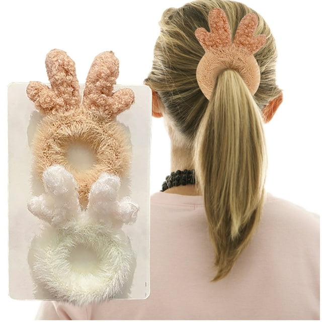 Bandes de Cheveux Cerf pour Femmes Attaches Élastiques Queue de Cheval Mignonnes Oreilles d'Animal Accessoires pour Cheveux Chouchous