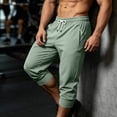 thumbnail image 4 of Daiosportswear Men's Drawstring Breathable Outdoor Capris with Zipper Pockets Green XXXXL, 4 of 9