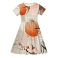 thumbnail image 4 of MKOSPLRT Robe Patineuse Tournante pour Enfants de 4 à 14 Ans, Robe Décontractée à Manches Courtes pour Filles, Robe Florale Mignonne d'Été pour la Plage, Offre de Liquidation, 4 of 8