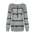 thumbnail image 3 of Innerwin T-shirt Col en V Femme Tee Quotidien Manches Longues T-shirt Décontracté Gris m, 3 of 7