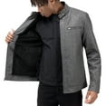 thumbnail image 5 of X RAY Jeans Men's Diamond Quilting Denim PU Moto Jacket with Faux Shearling Lining, Black, L, 5 of 7
