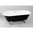 thumbnail image 2 of Aqua Eden VBT7D663013NB1 66-Inch Cast Iron Oval Double Ended Clawfoot Tub (7-Inch Faucet Drillings) in Black/White/Polished Chrome, 2 of 13