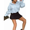 thumbnail image 3 of Button Down Shirt for Women Long Sleeve Blouses Tops Business Casual Work Outfits Blue S, 3 of 8