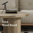 thumbnail image 4 of Pusnapku Round Coffee Table, 31.5" Wood Unique Accent Couch Table with 3 Fluted Legs, Farmhouse Small Circle Center Desk for Living Room, Bedroom, 4 of 9