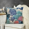 thumbnail image 2 of YINGXI  Beach Throw Pillow Covers, Coastal Coral Branch Ocean Themed Pillowcase Luxury Velvet Decorative Cushion Cover for Couch Bed Sofa Farmhouse Decoration 22x22in, 2 of 5