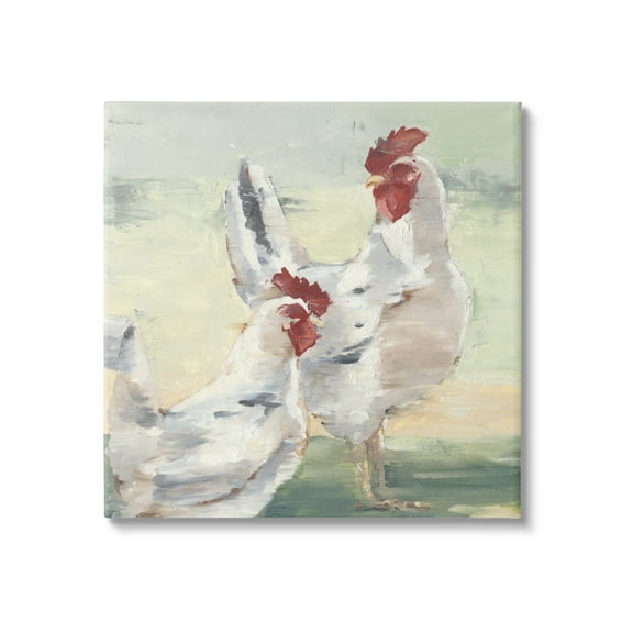 Stupell Industries Country Hens Farmhouse Portrait Animals & Insects Painting Gallery Wrapped Canvas Print Wall Art