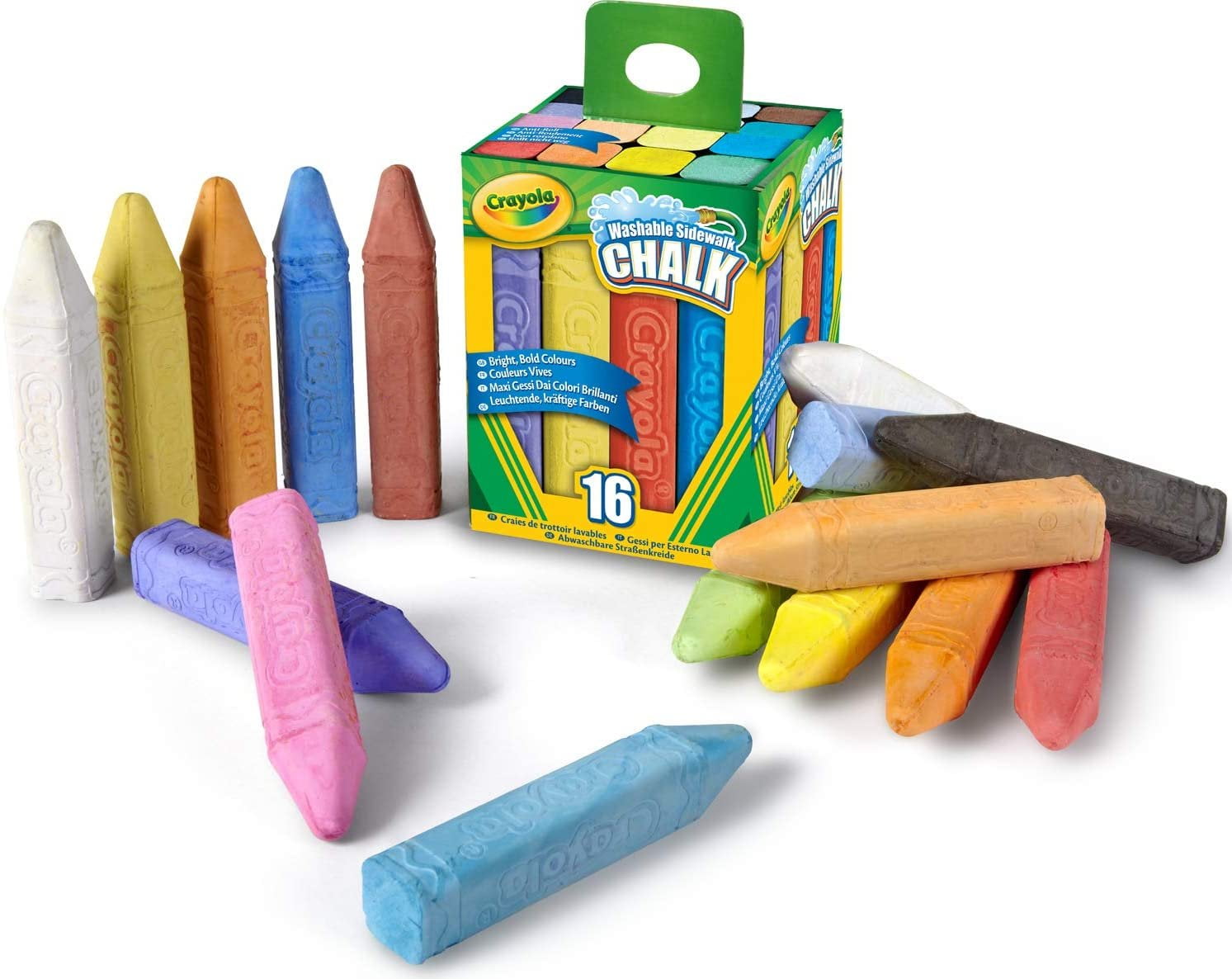 Crayola Box of 48 Sidewalk Washable Anti-Roll Bright Coloured Chalks CHALK 