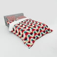 thumbnail image 2 of Ambesonne Modern Bedding Set 4 Pcs, Retro Geometric Circle, Queen, Forest Green Salmon, 2 of 2