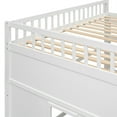 thumbnail image 6 of Full Size House Loft Bed Frame, Wooden House Shaped Bed Frame with Ladder, Windows and Safety Guardrails, Playhouse Loft Bed Frame for Bedroom Guest Room Dorm Apartment, White+Gray Frame, 6 of 7