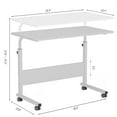 thumbnail image 3 of Soges Standing Computer Desk With Wheels, Movable Side Desk, Sitting Desk Height Adjustable Table White 31.5", 3 of 5