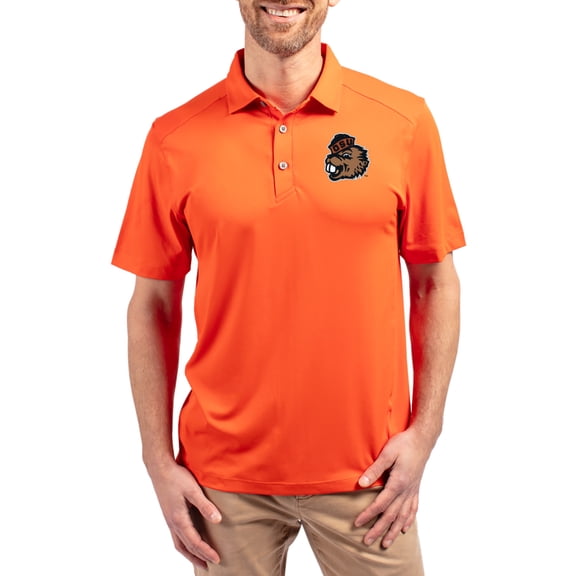 Men's-Cutter & Buck  Orange Oregon State Beavers Forge Eco Stretch Recycled Polo