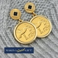 thumbnail image 4 of Earrings Hummingbird Coin Jewelry- Post Pin Style- Goldtone Bezel-Minted in Trinidad & Tobago- Art Deco, 4 of 7