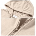 thumbnail image 5 of Nestiefly Men's Oversized Zip Up Relaxed Fit Hoodie Fleece Fall Long Sleeve Winter Jackets with Pockets Khaki S, 5 of 5