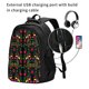 thumbnail image 2 of Balery Mexican Flower 2 Mochila con carga USB para hombre y mujer - Mochila impermeable y antirrobo para laptop con puerto USB para viajes, trabajo, 2 of 7