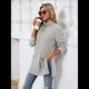 thumbnail image 5 of Camisas de Larga para Mujer, Blusas Túnica Casuales de Cuello Alto Gris XXL, 5 of 10