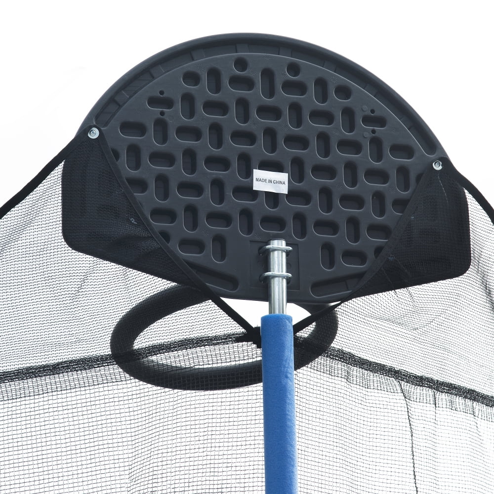 JINS & VICO Trampoline with Basketball Hoop and Safety Enclosure, Blue, 166.00" x 166.00" x 110.00"