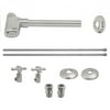 Westbrass D1938L European Pedestal Lavatory Supply Kit - Cross Handles in Satin Nickel