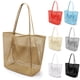 thumbnail image 1 of Bolsa de Playa VOROLO Bolsa de Malla Tote Fairycore Hobo para Hombro Marrón, 1 of 6