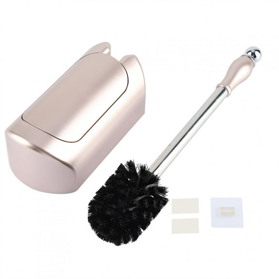 Nimomo Toilet Brush Holder Set -Stainless Steel Handle Toilet Brush with Holder Home Hotel Bathroom Cleaning Tool Set(Rose Golden)