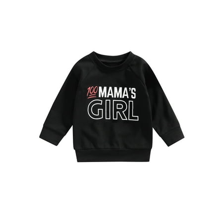 

CenturyX Autumn Baby Hoodies Toddler Girls Sweatshirts Toddler Girls Clothes Letter Print Cotton Infant Hoodies Top Black 2-3 Years