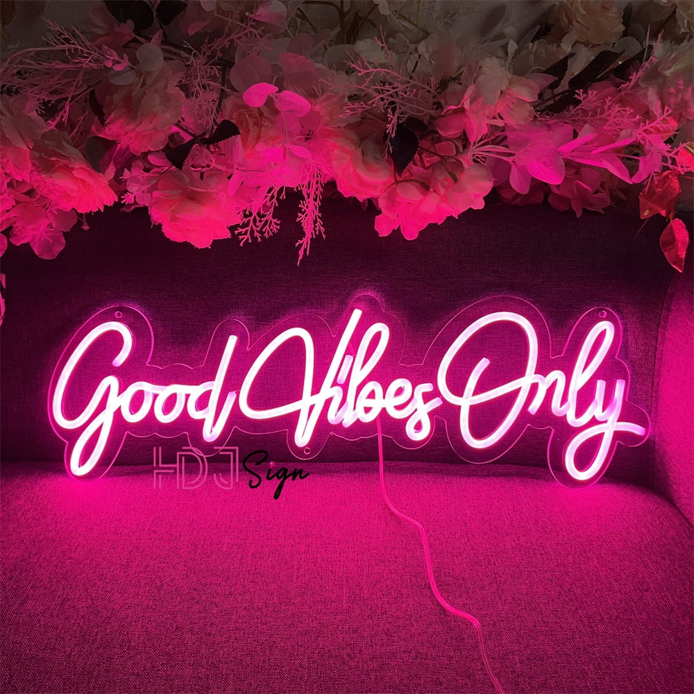 ZPL Good Vibes Only Neon Signs for Wall Decor, Neon Lights for Bedroom