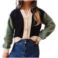 thumbnail image 2 of ICHUANYI Clearance Fashion Women Casual V-Neck Sleeve Sweater Cardigan Blouse Button Pullver Tops(Beige, M) ICHUANYI WER2023081503674, 2 of 7