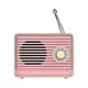 thumbnail image 2 of Wireless Retro Speaker, Portable Retro Bluetooth USB Speaker with Built-in Microphone, Desktop Bookshelf Party Travel Speaker (Pink), 2 of 5