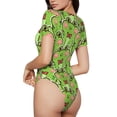 thumbnail image 4 of Uemuo Cute Green Frog Pattern Women's One Piece Short Sleeve Swimsuit Rash Guard Surfing Modest Quick-drying Swimsuit Beach Essentials-, 4 of 9