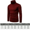 thumbnail image 5 of Man Thermal Shirt Cotton Turtleneck Solid Color Long Sleeve Pullover Winter Home School Sleep Inner Wear Underwear Male Dark Blue M, 5 of 8